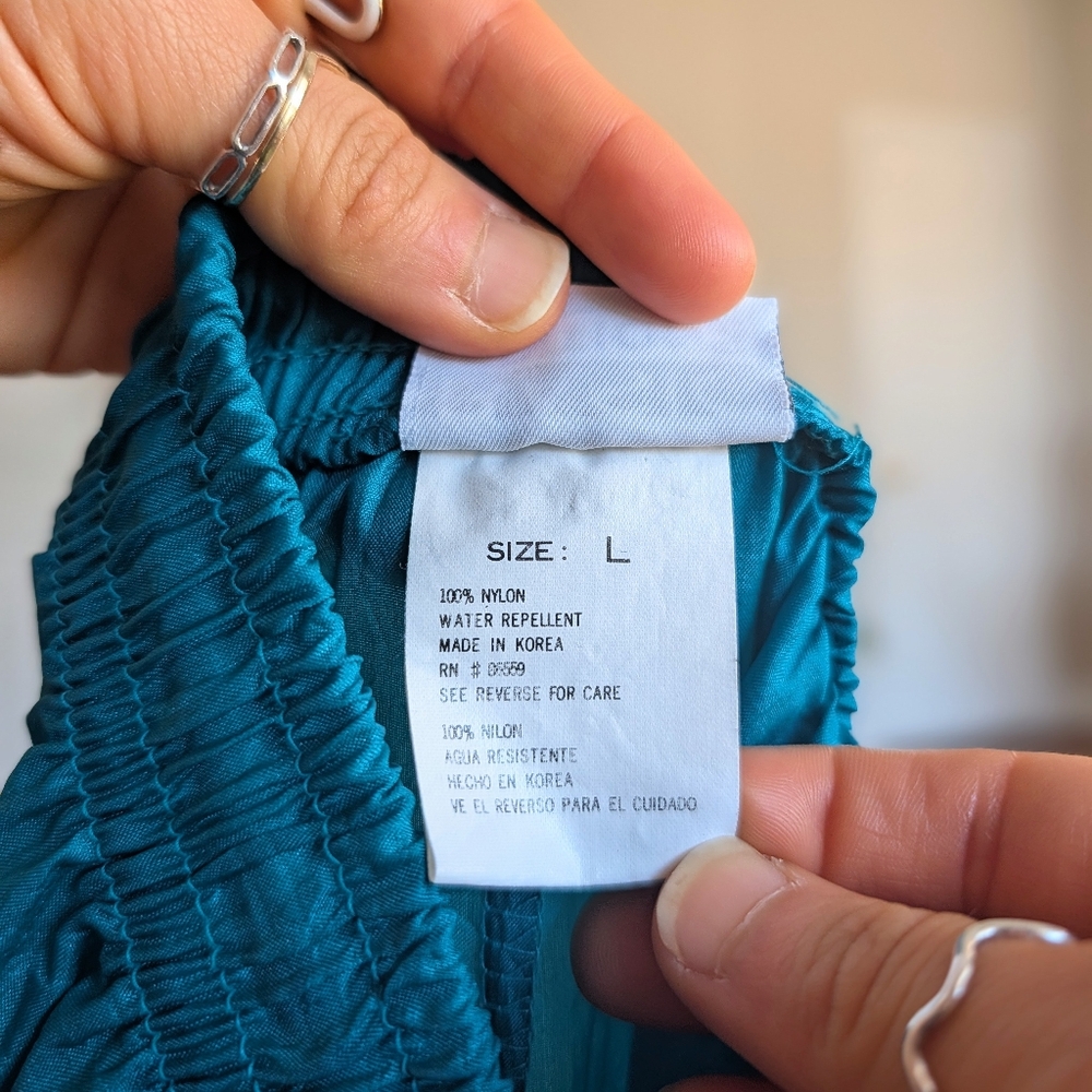 Basic Editions Teal Windbreaker Pants - image 7